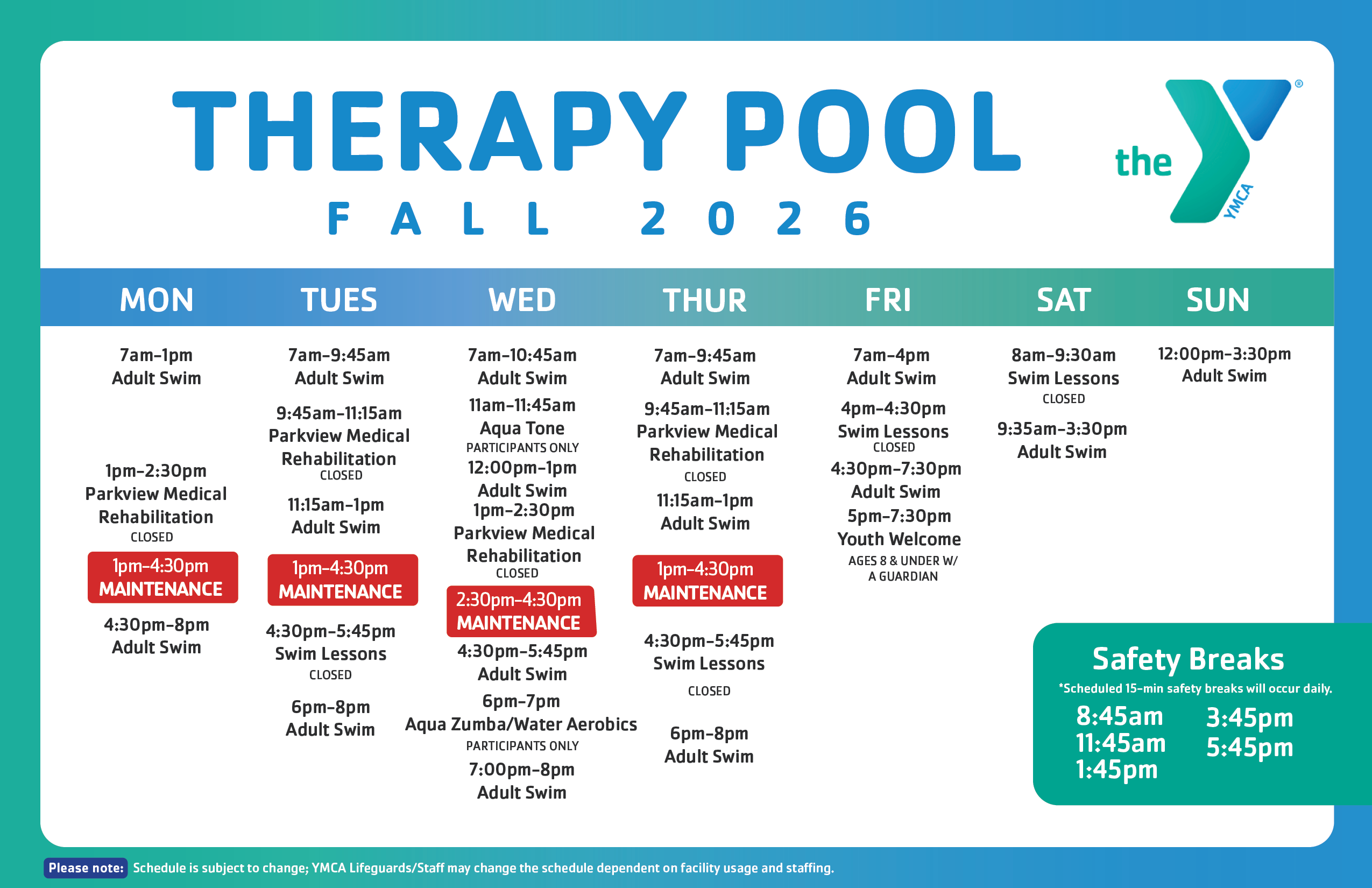 Aquatics Schedule Template2