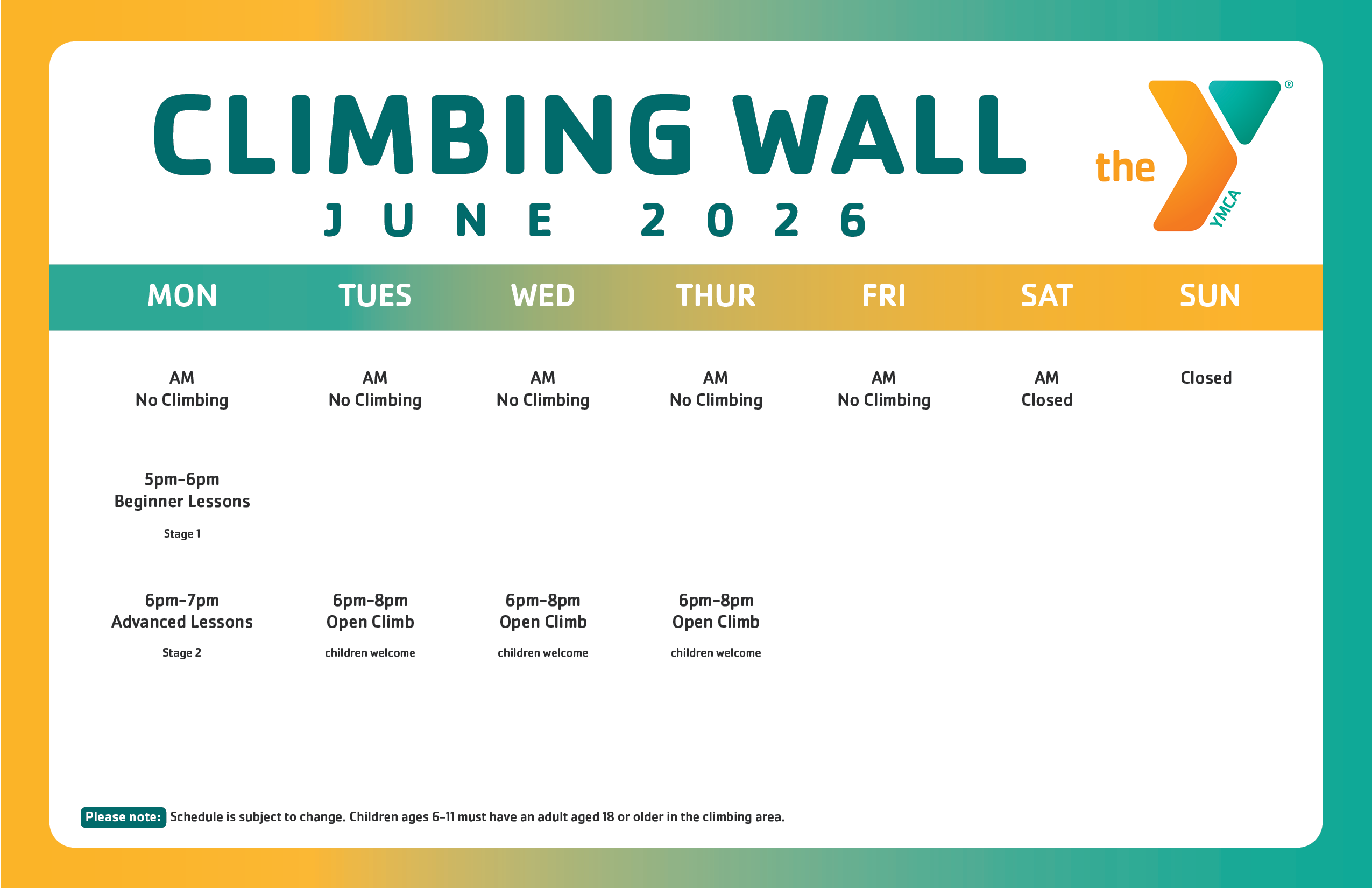 Aquatics Schedule Template2