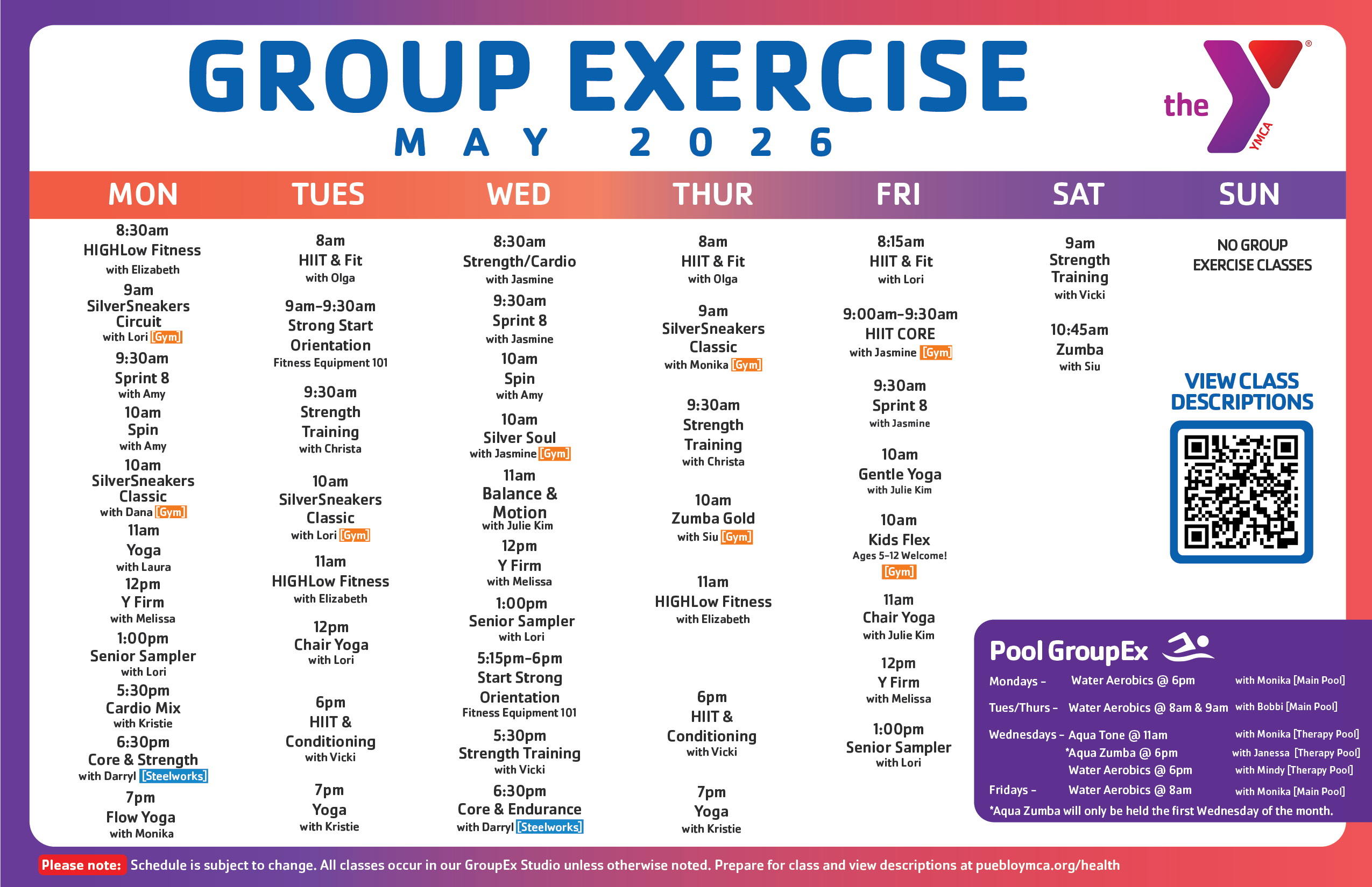 GroupEx Schedule May 2026 